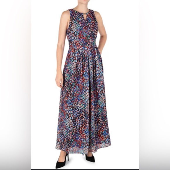 Donna Ricco | Dresses | Donna Rico Multicolored Keyhole Maxi Dress Nwt ...